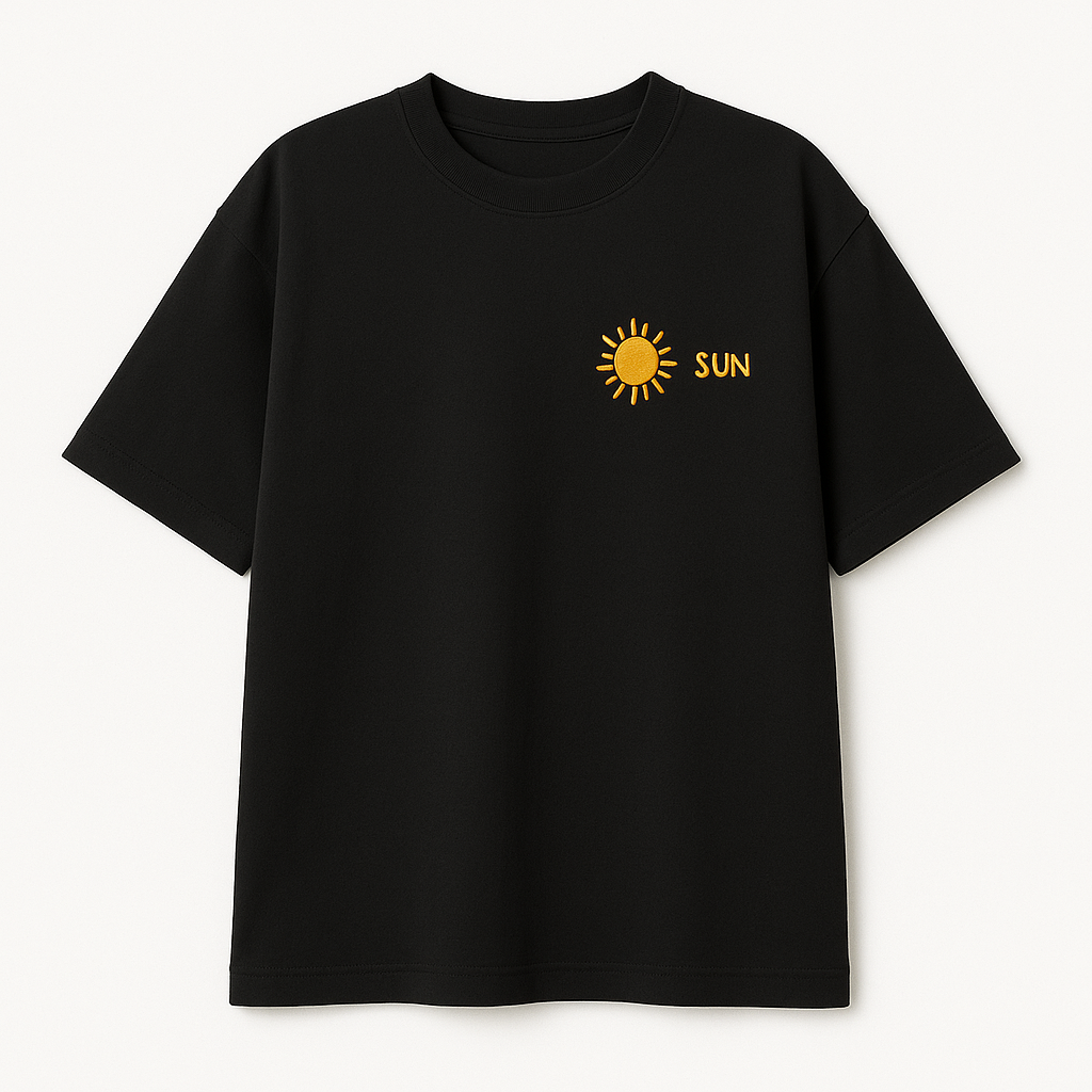 Чёрная футболка sun