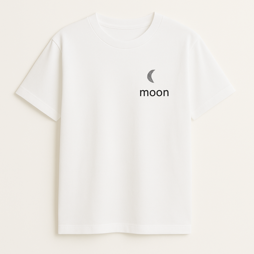 Белая футболка moon